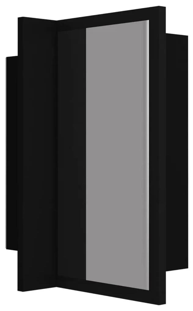 Καθρέφτης Μπάνιου με Ντουλάπι LED Μαύρος 40x12x45 εκ. Ακρυλικός - Μαύρο