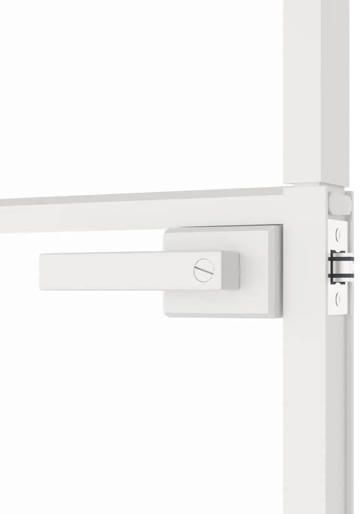 vidaXL Εσωτερική Πόρτα Λευκή 93x201,5 εκ. Ψημένο Γυαλί&amp;Λεπτό Αλουμίνιο