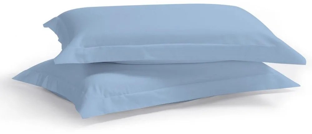 Μαξιλαροθήκες Satin Plain (Σετ 2τμχ) Light Blue Aslanis Home 50Χ70 100% Cotton Satin