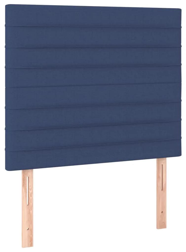 vidaXL Κρεβάτι Boxspring με Στρώμα Μπλε 100 x 200 εκ. Υφασμάτινο
