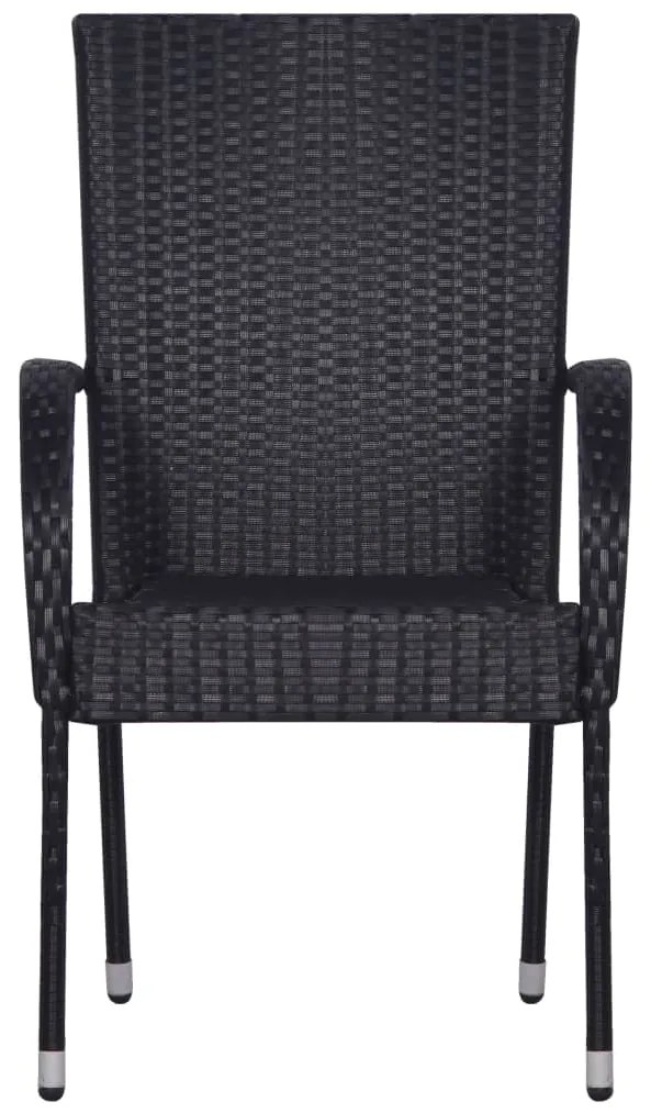 vidaXL Σετ Τραπεζαρίας Κήπου 5 Τεμαχίων Μαύρο Από Συνθετικό Ρατάν