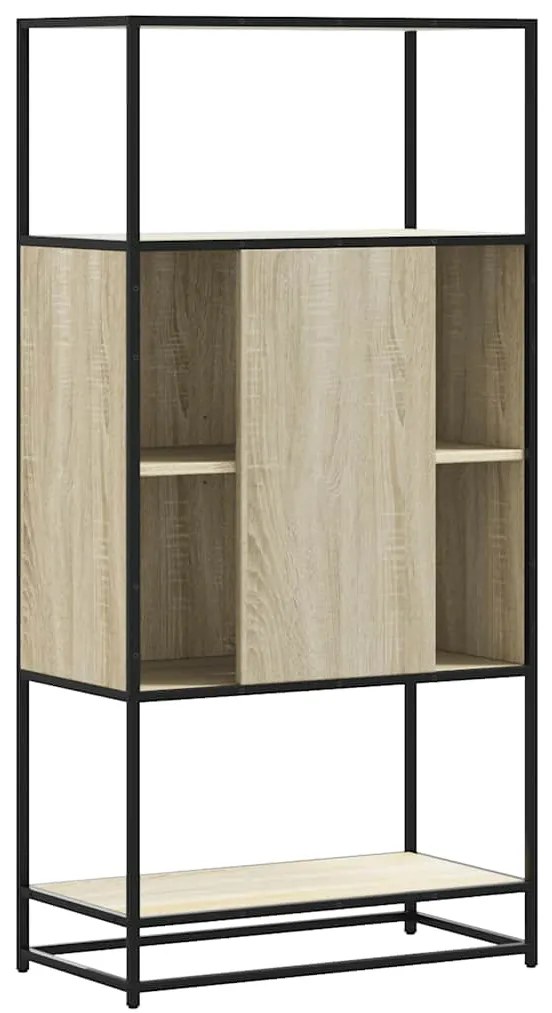 Highboard Δρυς sonoma 68x35x139 cm Επεξεργασμένο ξύλο μέταλλο - Καφέ