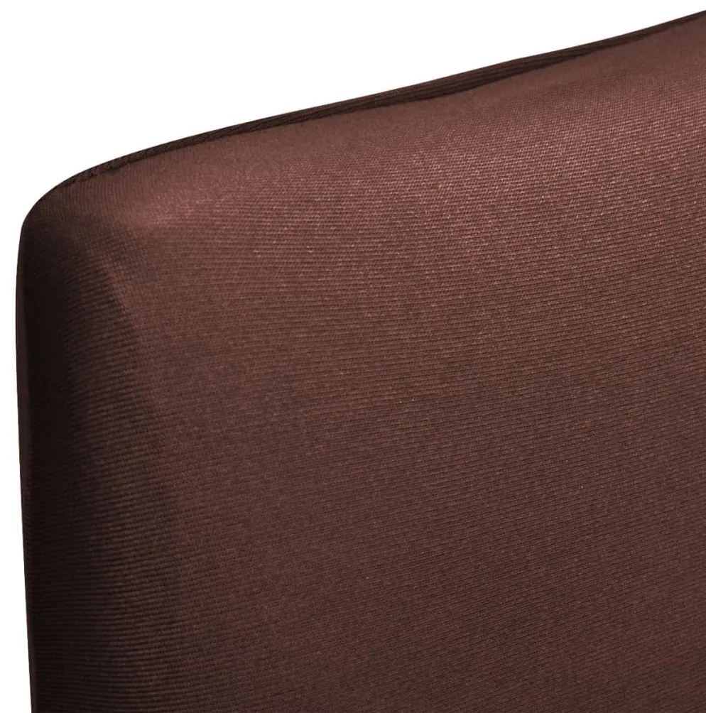 vidaXL Κάλυμμα Καρέκλας Ελαστικό Ίσιο 6 τεμ. Καφέ