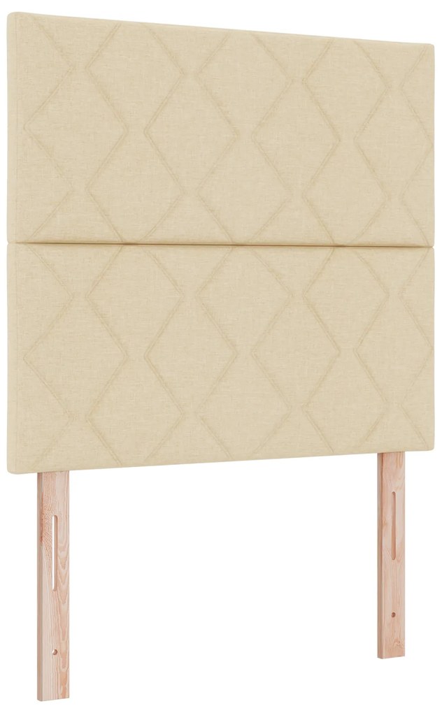 vidaXL Κρεβάτι Box Spring με Στρώμα σε Κρέμ - 90x200 cm Ύφασμα