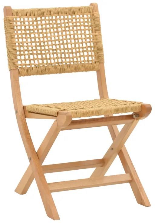 Intrahome Καρέκλα πτυσσομενη Xianju Intrahome ξύλο οξιάς και σχοινί σε φυσική απόχρωση 47x58x85εκ | SKU: INTRAPA-374111151