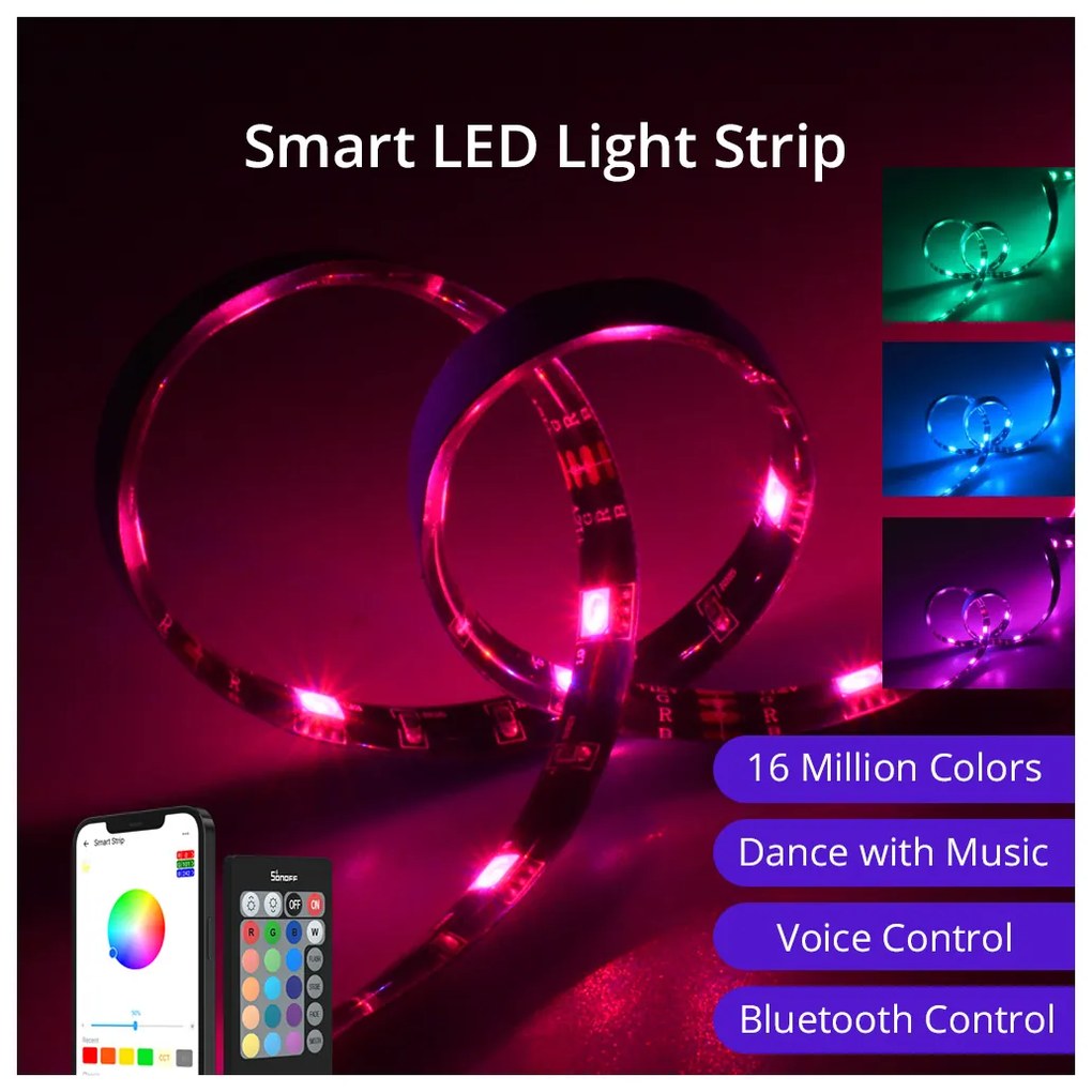 GloboStar® 80061 SONOFF L2 - Wi-Fi Smart RGB LED Light Strip Waterpoof IP65 - SET 5M