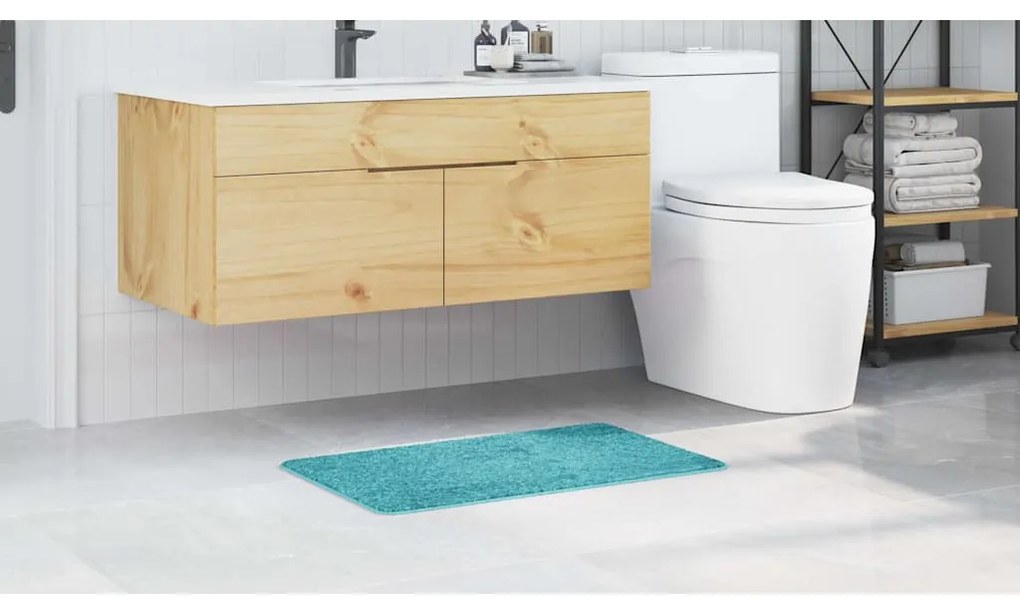 vidaXL Αντιολισθητικό μαξιλάρι μπάνιου Τιρκουάζ 50 x 80 cm PP