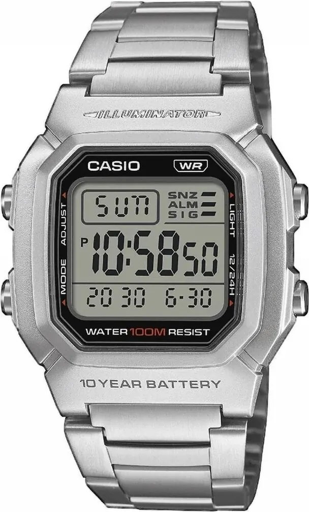 Ανδρικά Ρολόγια Casio W-800HD-1AVEF Ασημί