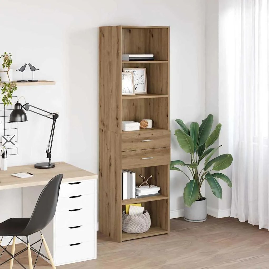 vidaXL Highboard Artisan Oak 50 x 42,5 x 185 εκ. Επεξεργασμένο ξύλο