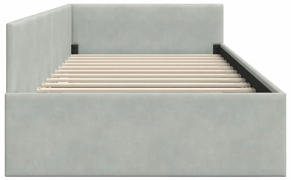 vidaXL Κρεβάτι Γωνίας με κεφαλάρι Ανοιχτό γκρι 90 εκ x 200 εκ