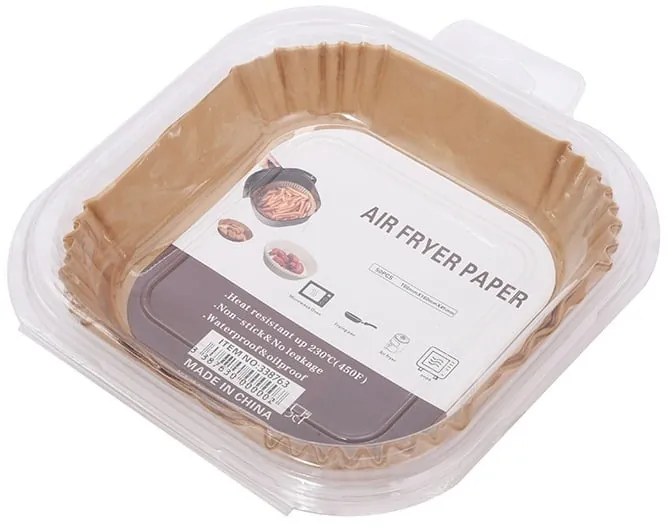 Αντικολλητικό Χαρτί για Air Fryer 20*20*4.5cm 50τμχ - Air fryer pad paper 50pcs 338761