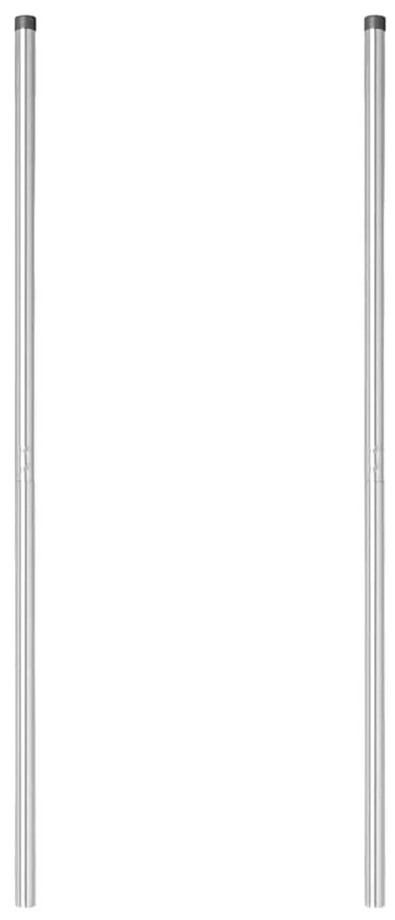 vidaXL Πό posts φράχτη 2 pcs Ασημί 140 cm Ατσάλι με Επικάλυψη Πούδρας