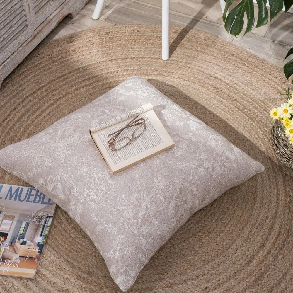 Μαξιλαροθήκη Διακοσμητική Δαπέδου Varese 02 Beige Teoran 65Χ65 Cotton-Polyester