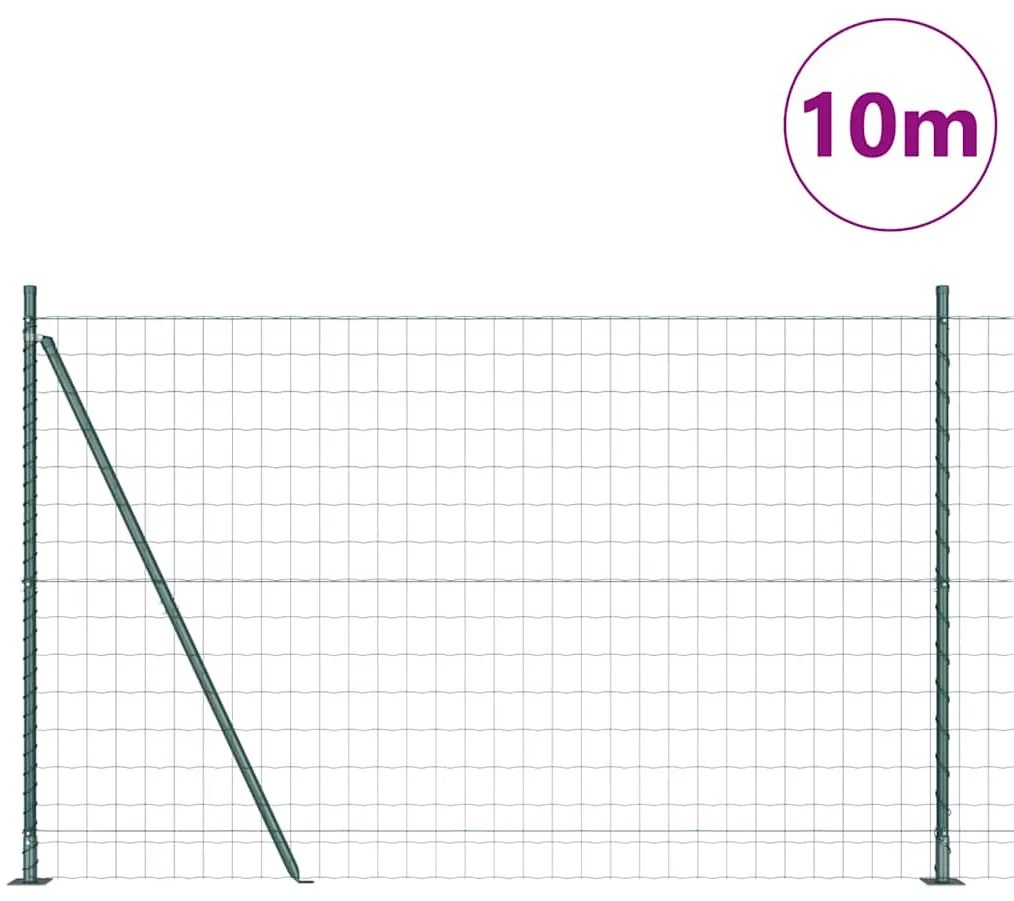 vidaXL Τεντώτο με στήριγμα Πράσινο 1,5 x 10 m Χάλυβας και PVC