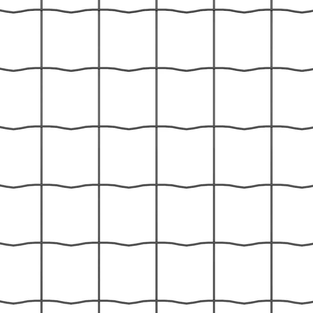 vidaXL Φράχτης Εuro Γκρι 0.8 x 25 m Σίδηρος με επικάλυψη PVC