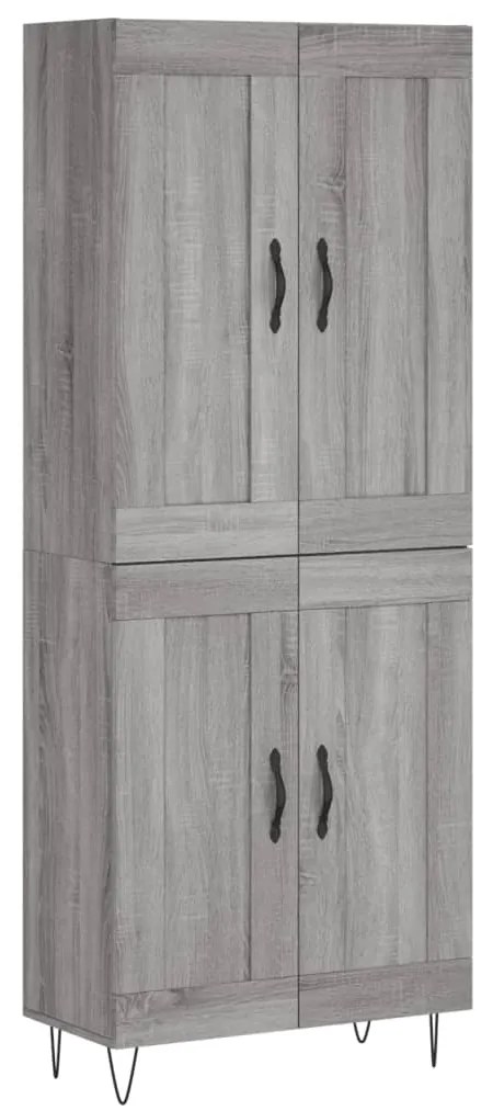 vidaXL Ντουλάπι Γκρι Sonoma 69,5 x 34 x 180 εκ. Επεξεργασμένο Ξύλο