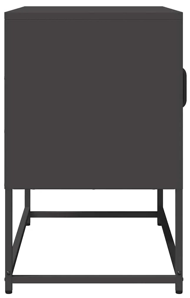 ντουλάπι τηλεόρασης Μαύρο 68x39x60,5cm από χάλυβα ψυχρής έλασης - Μαύρο