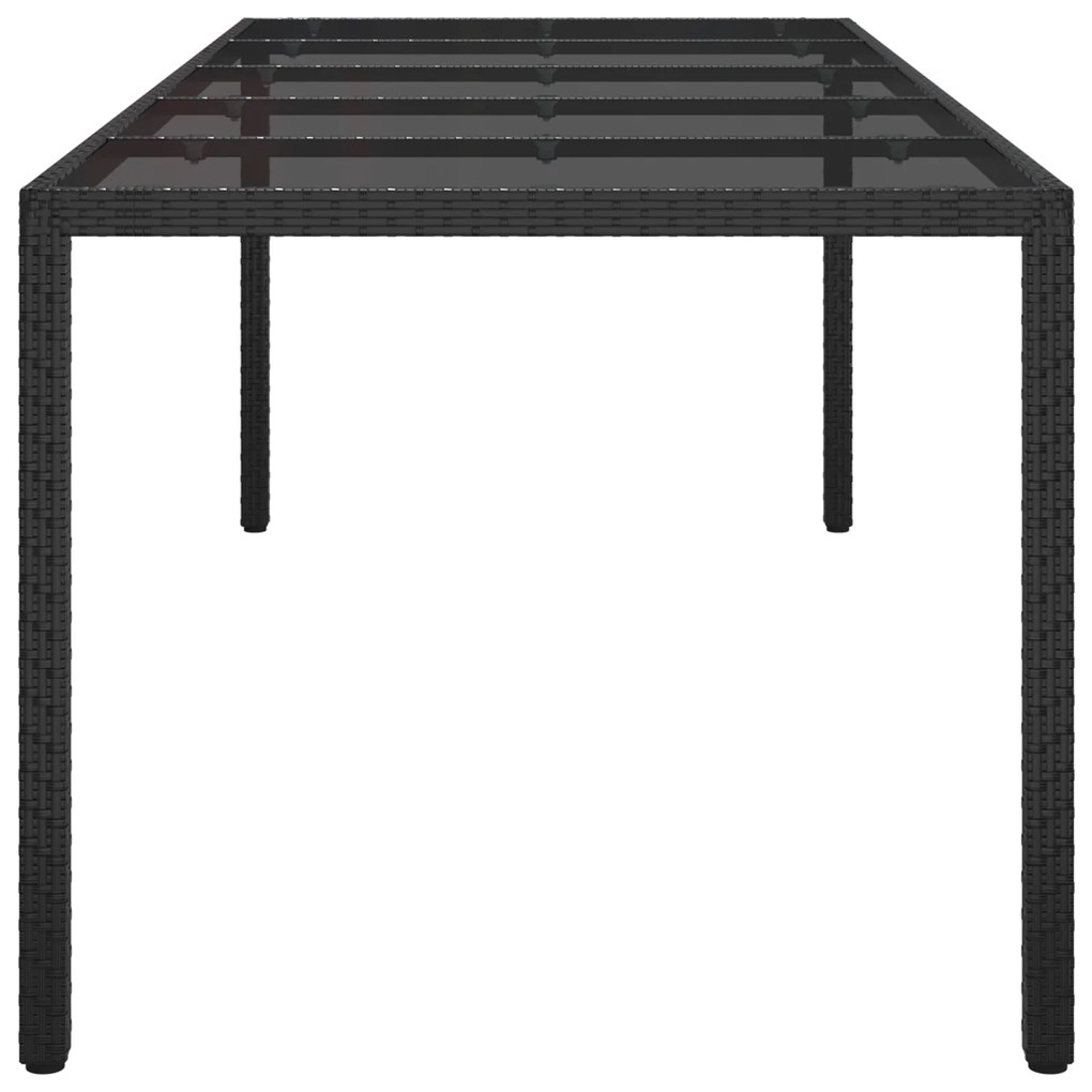 vidaXL Τραπέζι Δείπνου Κήπου Μαύρο 250x100x75 εκ Πολυ Ρατάν