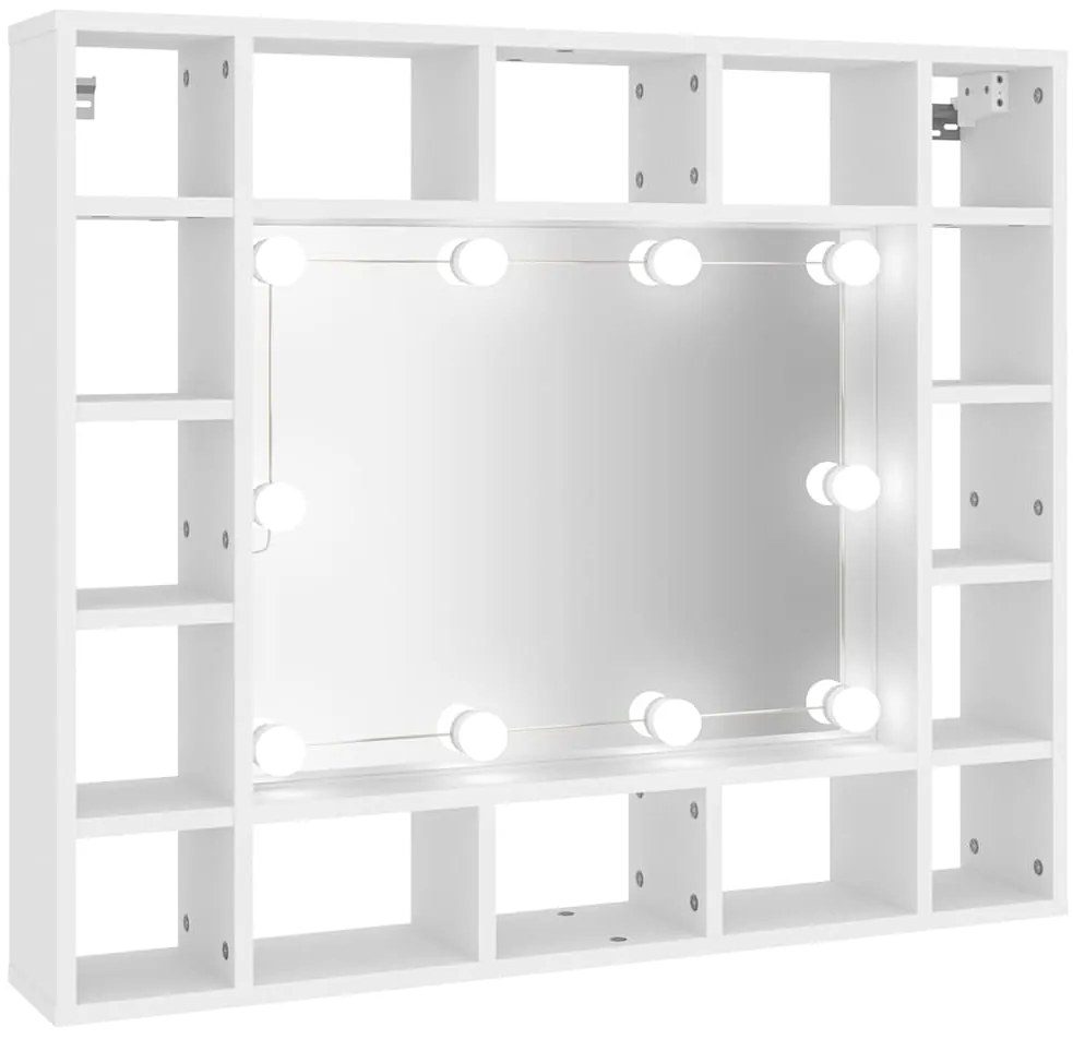 vidaXL Έπιπλο Καθρέπτη με LED Λευκό 91 x 15 x 76,5 εκ.
