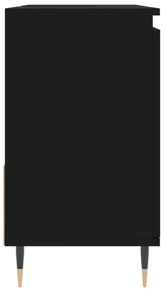 Ντουλάπι Μπάνιου Μαύρο 65x33x60 εκ. Επεξεργασμένο Ξύλο - Μαύρο