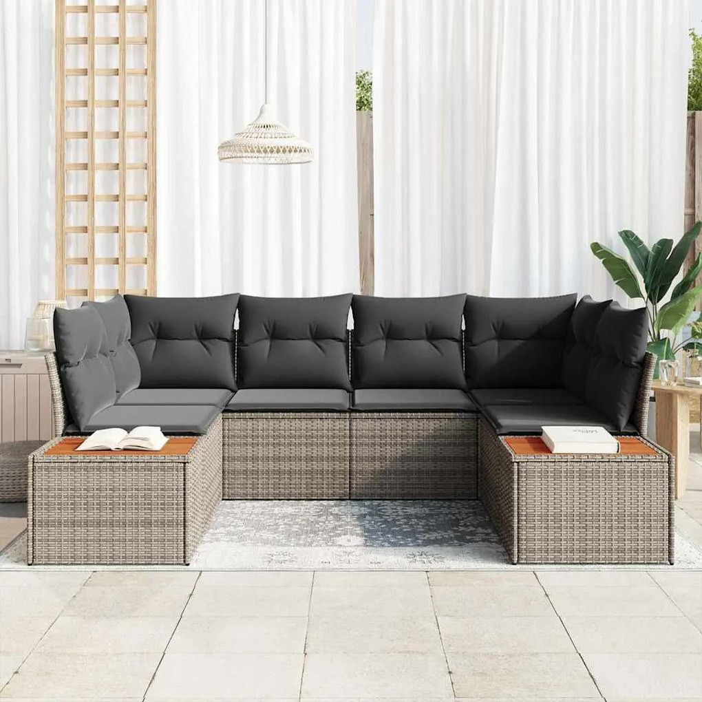 vidaXL Σετ Καναπέ Κήπου 6 pcs Γκρι 234 x 154 x 85 εκ Πολυ ράταν