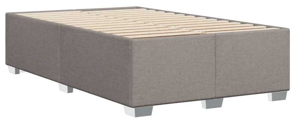 Κρεβάτι Boxspring με Στρώμα Taupe 120x190 εκ. Υφασμάτινο - Μπεζ-Γκρι