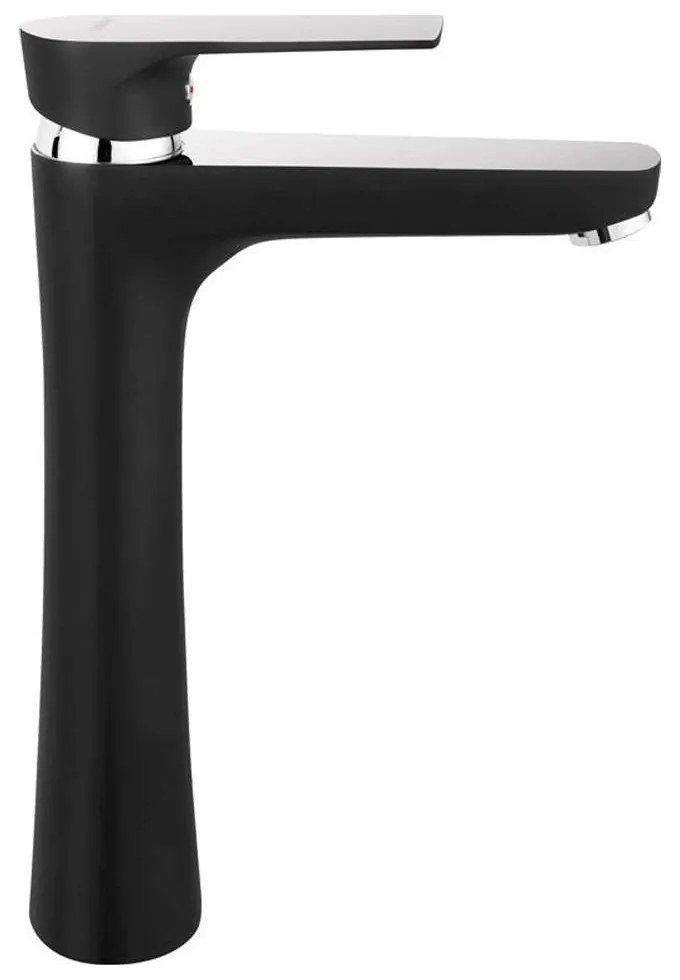 Μπαταρία Νιπτήρος Υψηλή Algeo Square BAQ2LBLC Black-Chrome Ferro Metal