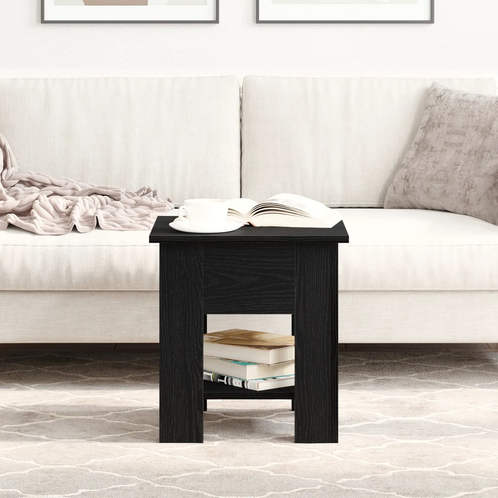 vidaXL Τραπεζάκι καφέ Μαύρο Δρυς 40x40x42 εκ. Επεξεργασμένο ξύλο