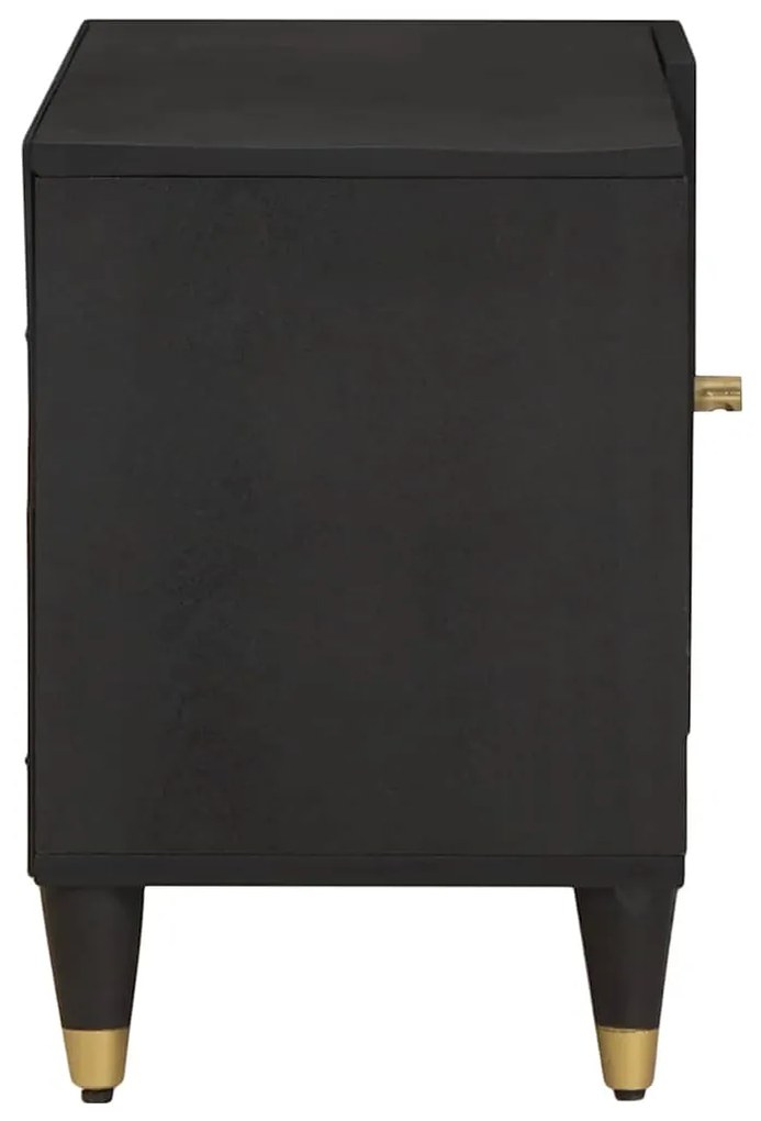 vidaXL Ντουλάπι TV με ράφι Μαύρο 80 x 33 x 46 εκ Στερεό ξύλο μάνγκο