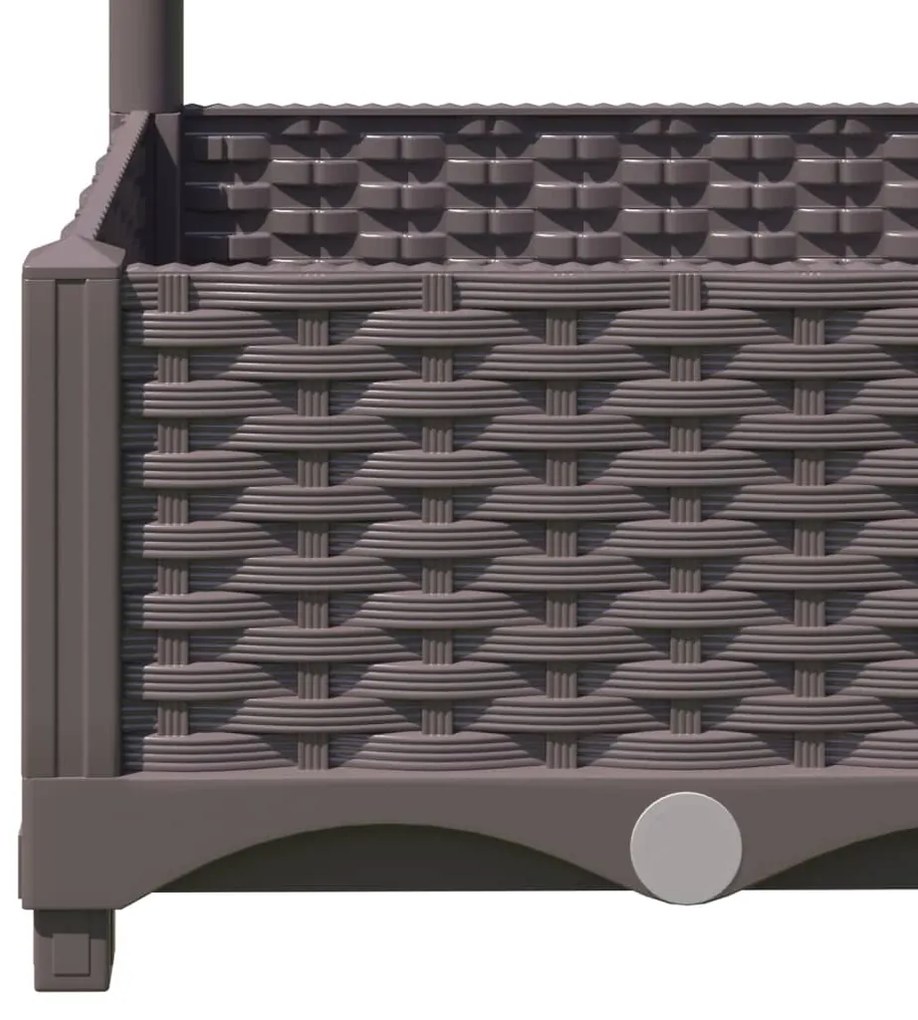 vidaXL Ζαρντινιέρα Κήπου με Καφασωτό Καφέ 40 x 40 x 121,5 εκ. από PP