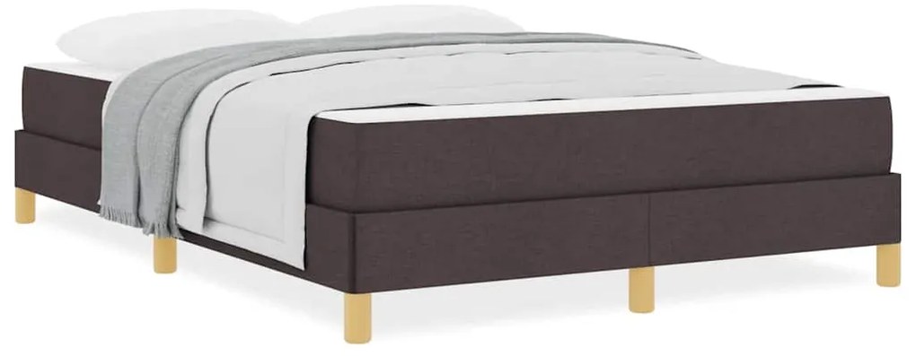 vidaXL Κρεβάτι με ελατήρια με στρώμα Σκούρο Καφέ 140 x 200 cm ύφασμα