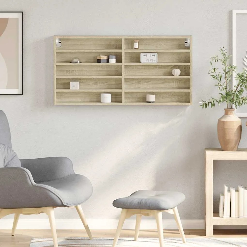 vidaXL Βιτρίνα Χρώμα Sonoma Δρυς 100x8,5x50 εκ. από Επεξεργασμένο Ξύλο