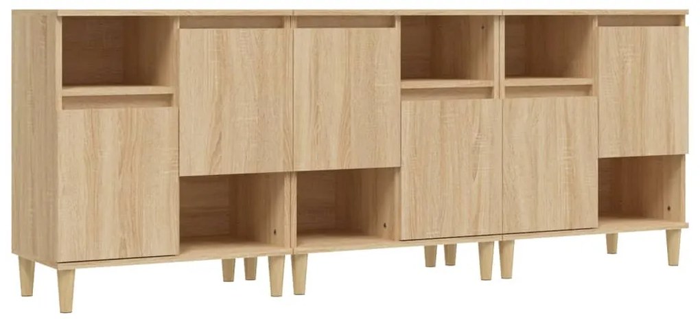 vidaXL Ντουλάπια 3 τεμ. Sonoma Δρυς 60x35x70 εκ. Επεξεργασμένο Ξύλο