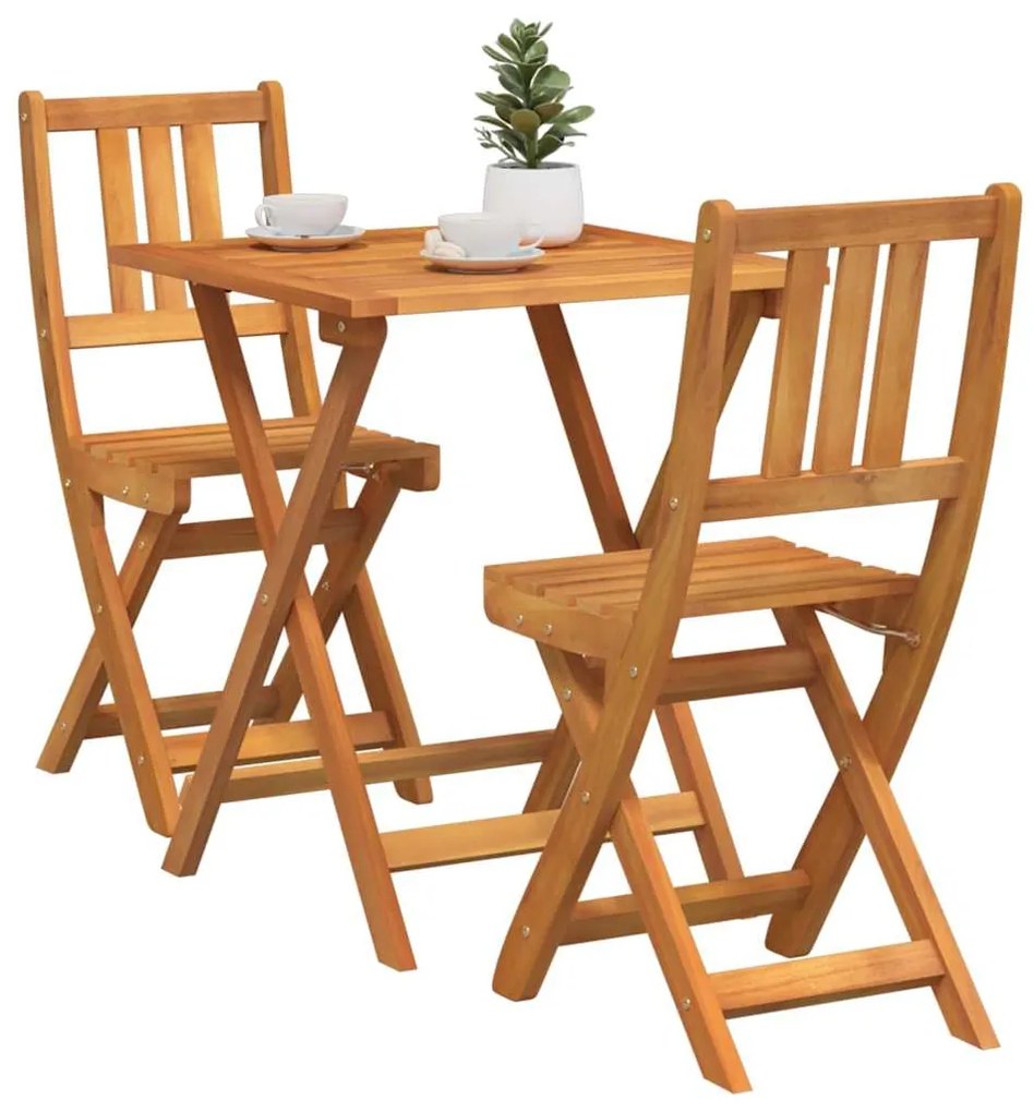 vidaXL Σετ μπιστρό 3 pcs Καφέ Μασίφ ξύλο ακακίας