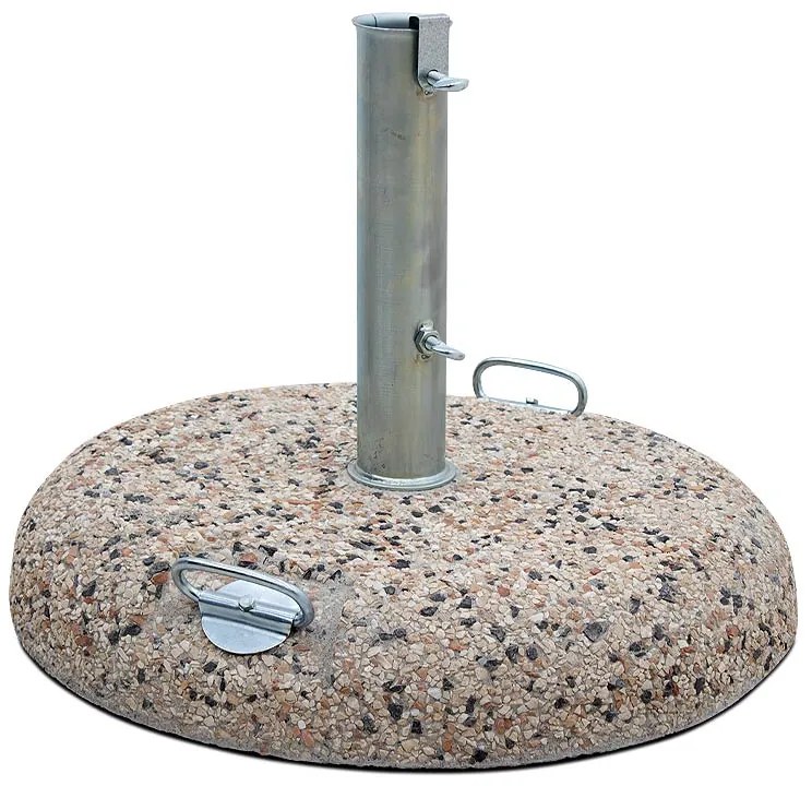 Βάση ομπρέλας τσιμεντένια ψηφιδωτή με λαβές 50kg. με σωλήνα Φ62cm.