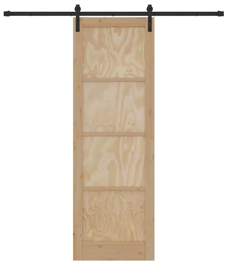 vidaXL Συρόμενη Πόρτα Φυσικό και μαύρο 78 x 232 cm