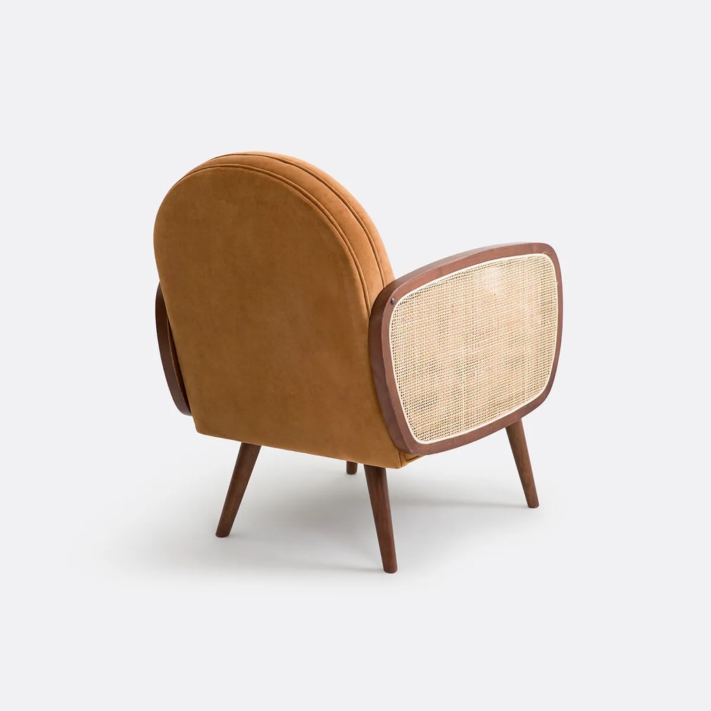 Πολυθρόνα από βελούδο και ψάθα, Buisseau