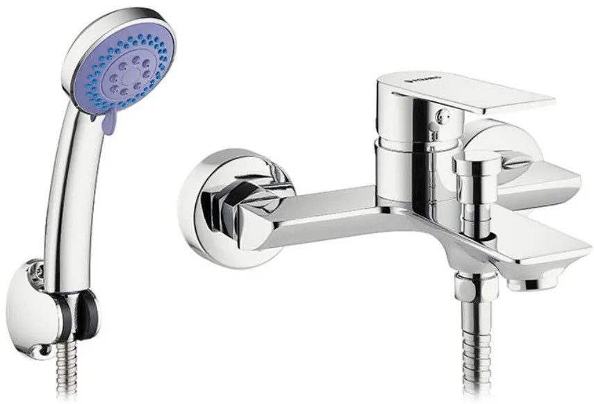 Επίτοιχη μπαταρία λουτρού με σετ ντους Pyramis Arona