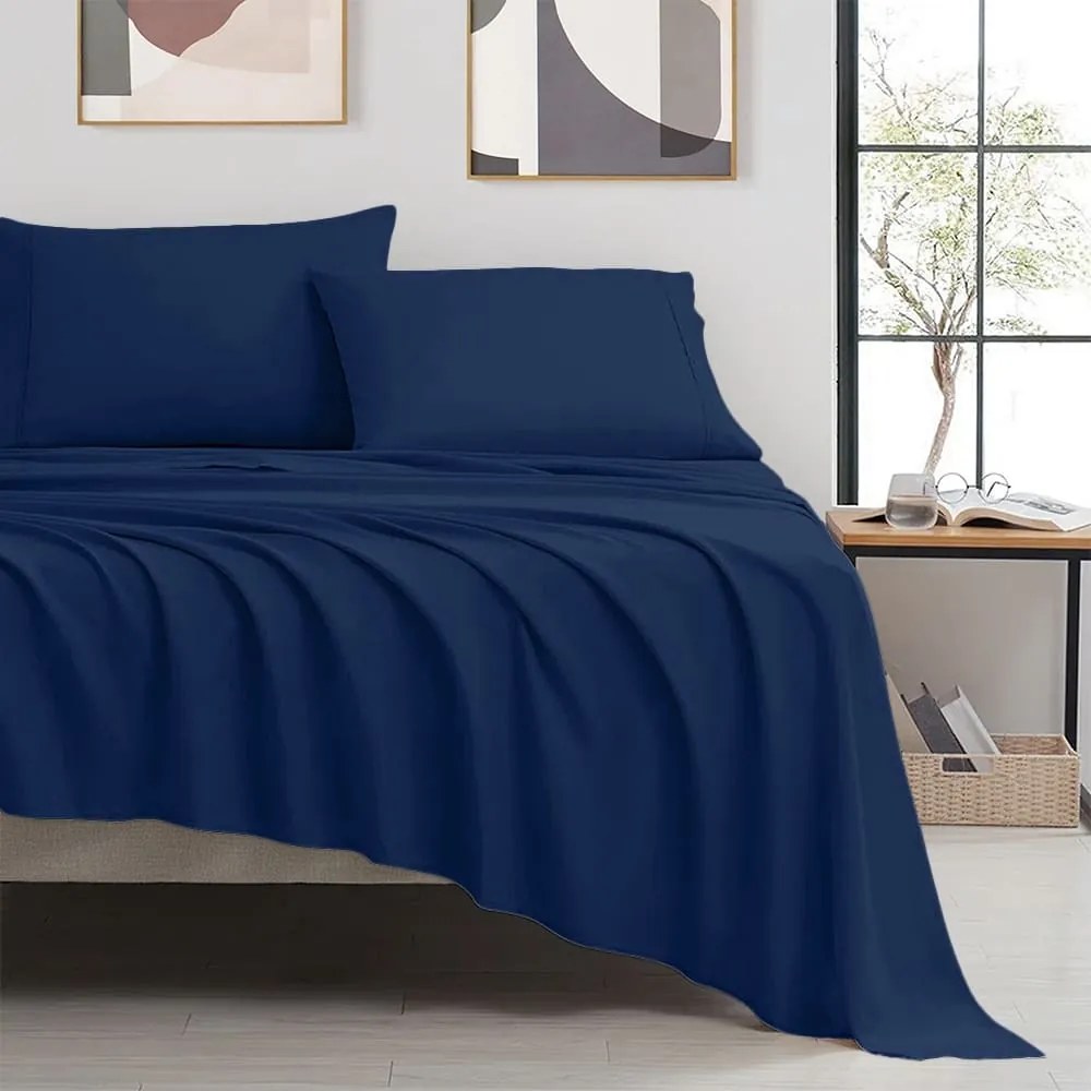 Ariete Casa Σετ Σεντόνια Βαμβακοσατέν 600 TC King Size 240×260 – Satinport Royal Blue