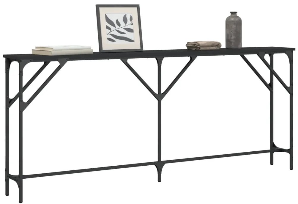vidaXL Τραπέζι Κονσόλα Μαύρο 180 x 23 x 75 εκ. από Επεξεργασμένο Ξύλο
