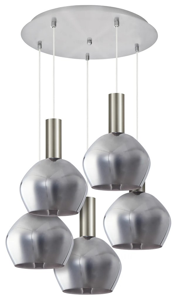 Φωτιστικό Οροφής  SE21-NM-4-GL2-5NM ADEPT TUBE Nickel Matt Pendant Smoked Glass+ - 51W - 100W - 77-8404