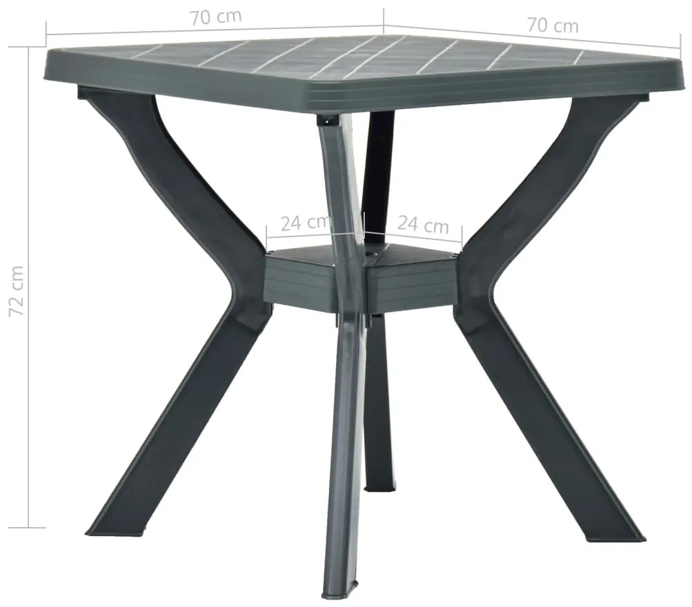 vidaXL Τραπέζι Bistro Πράσινο 70 x 70 x 72 εκ. Πλαστικό