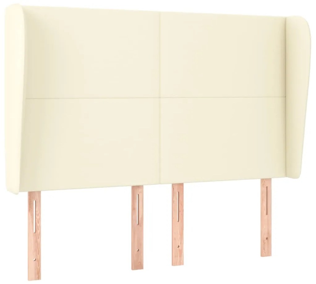 vidaXL Κεφαλάρι με Πτερύγια Κρεμ 147x23x118/128 εκ. Συνθετικό Δέρμα