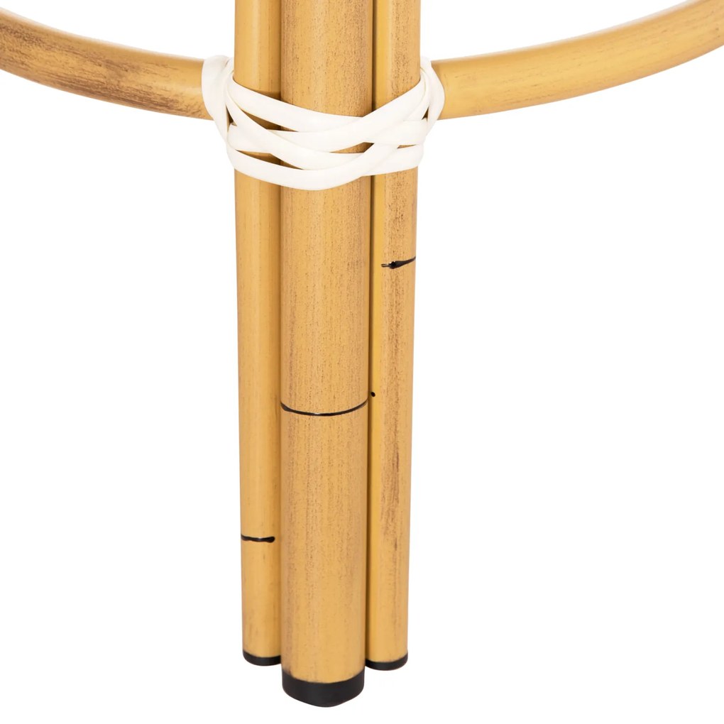 ΣΚΑΜΠΟ ΑΛΟΥΜΙΝΙΟΥ CHINO HM6285.03 BAMBOO LOOK-TEXTILENE ΛΕΥΚΟ-ΜΑΥΡΟ Φ36x46Υεκ. (1 Τεμμάχια)