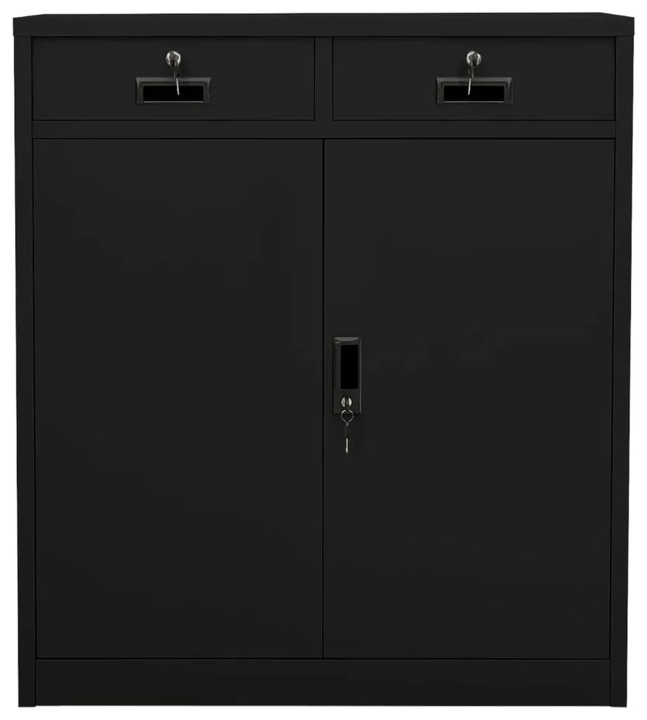 vidaXL Ντουλάπα Γραφείου Μαύρη 90 x 40 x 102 εκ. Ατσάλινη