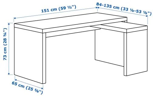 MALM Γραφείο με συρόμενη επιφάνεια 702.141.92