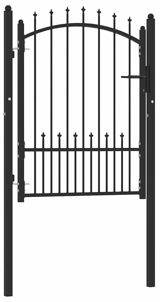 vidaXL Πύλη Φράχτη Μαύρο 100 x 125 cm Ατσάλι με Επικάλυψη Πούδρας