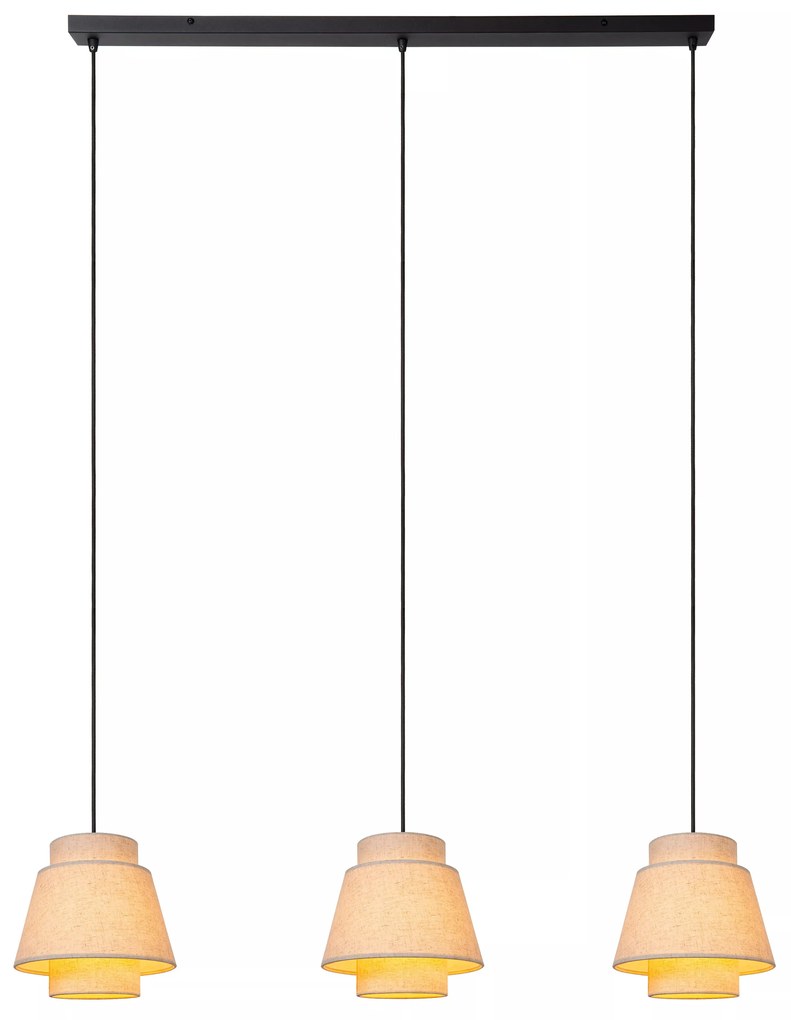 Φωτιστικό Κρεμαστό Lucide 21435-03-38 TRIBUTE Μπεζ/Κρεμ (Beige/Creme)|Μαύρο Ματ (Black Mat)