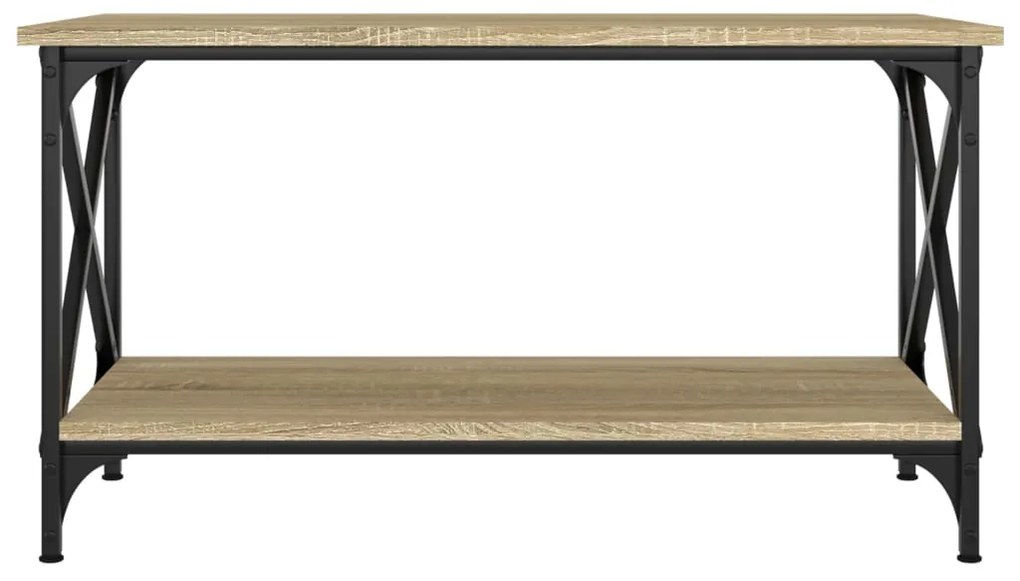 vidaXL Τραπεζάκι Σαλονιού Sonoma Δρυς 80x45x45 εκ Επεξ. Ξύλο + Σίδηρος