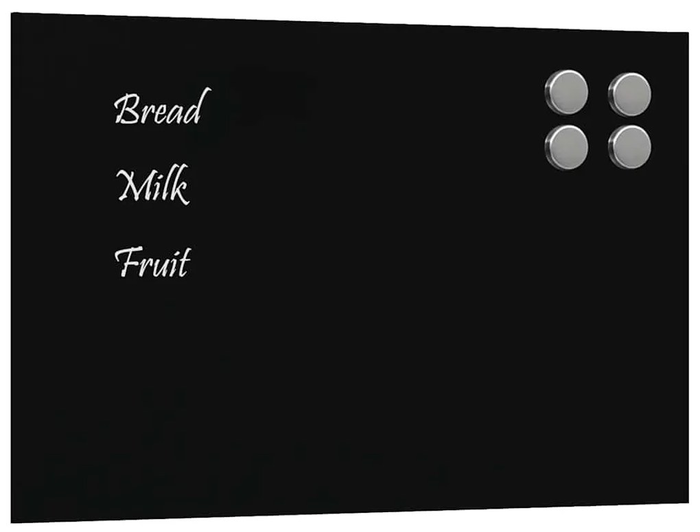 vidaXL Πίνακας Επιτοίχιος Μαγνητικός Μαύρος 40 x 30 εκ. Ψημένο Γυαλί